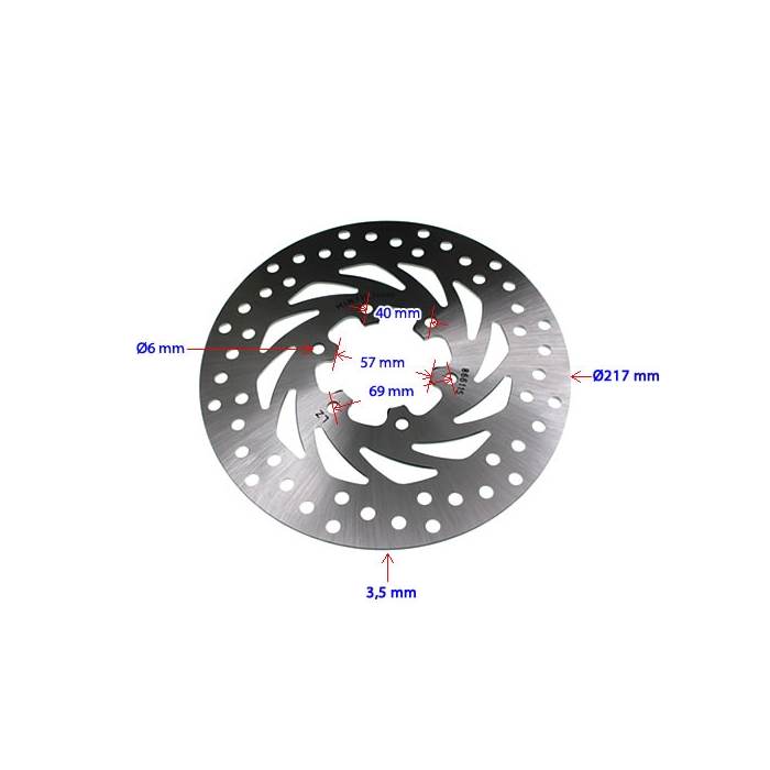 Bromsskiva bak 217 mm-, Derbi Senda DRD GPR 50 DRD X-Treme SM, Gilera RCR SMT