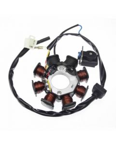 Stator halvvåg 4 kablar-, GY6,  Baotian, Jonway, Kymco, Masaru, Nordia, Peugeot, Vento, Viarelli,